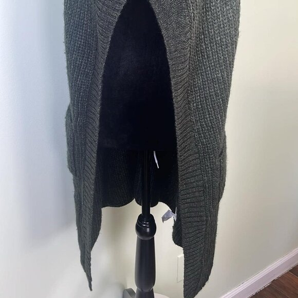 PRANA Thalia Long Open Front Sweater Green Chunky Knitted Duster Vest Sz MED  Th - Picture 11 of 11